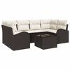 vidaXL Conjunto de Sof&aacute; de Jardim 7 pcs Marrom e Creme vime PE