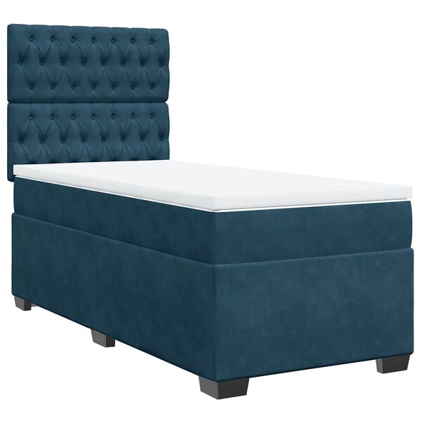 vidaXL Cama boxspring com colch&atilde;o 90x190 cm veludo azul