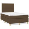 vidaXL Cama boxspring com colch&atilde;o 120x190 cm tecido castanho-escuro