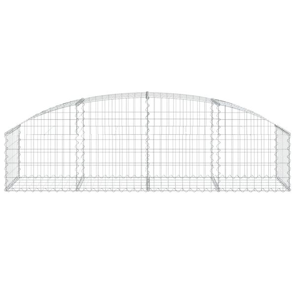 vidaXL Cesto gabião arqueado 200x50x40/60 cm ferro galvanizado