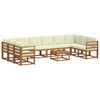 vidaXL Conjunto de Sof&aacute;s para Exterior 11 pcs Natural e Creme