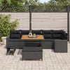 vidaXL Conjunto de Sof&aacute; de Jardim 9 pcs Preto vime PE