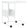 vidaXL Mesa de apoio c/ rodas 55x36x63,5cm derivados de madeira branco