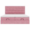vidaXL Estrutura de cama otomana com colch&otilde;es 160x200 cm veludo rosa