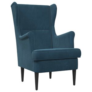 vidaXL poltrona Azul Veludo