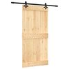 vidaXL Porta Deslizante Natural e Preto 100 x 210 cm