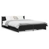 vidaXL Estrutura de cama c/ gavetas 135x190 cm derivados madeira preto