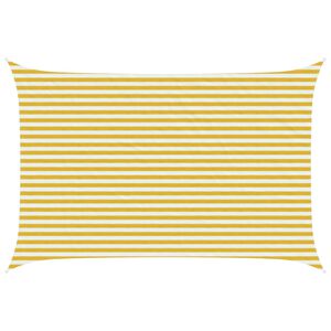 vidaXL Vela de Sombra Amarelo e Branco 3 x 5 m HDPE