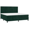 vidaXL Cama box spring c/ colch&atilde;o/LED 200x200 cm veludo verde-escuro