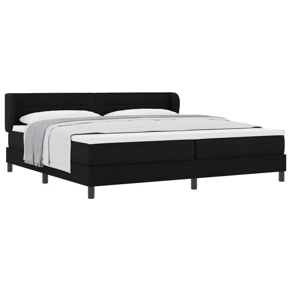 vidaXL Cama Box com colch&atilde;o com cabeceira Preto 200 x 200 cm tecido