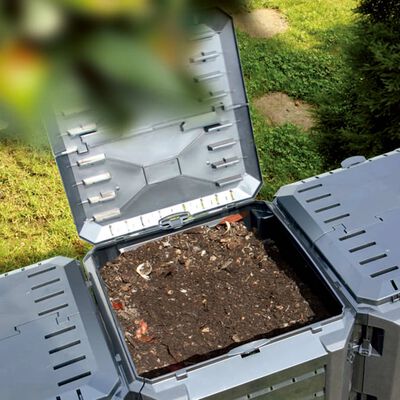 vidaXL Caixote de compostagem para jardim 380 L preto