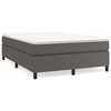 vidaXL Cama com molas/colch&atilde;o 140x200 cm couro artificial cinzento