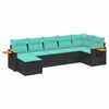 vidaXL 8 pcs conjunto sof&aacute;s de jardim c/ almofad&otilde;es vime PE cinzento