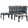 vidaXL 4 pcs conjunto lounge de jardim vime PE preto e cinzento