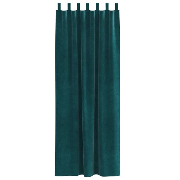 vidaXL Cortinas opacas 2 pcs Verde Escuro 140 x 245 cm Veludo