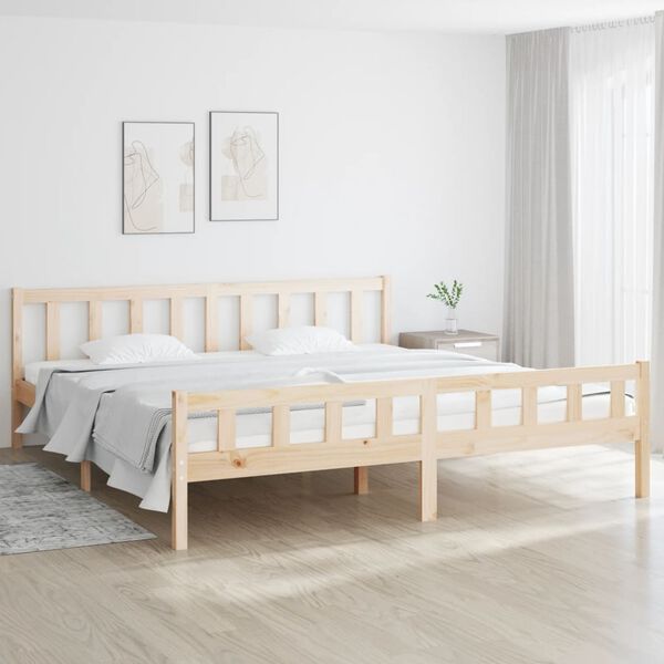 vidaXL Estrutura de cama sem colch&atilde;o 160x200 cm madeira maci&ccedil;a
