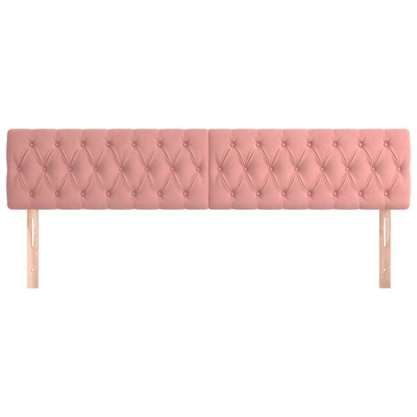 vidaXL Cabeceiras rosa 180x7x78/88 cm veludo