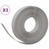 vidaXL Bordas de jardim 3 pcs 10 m 10 cm polietileno cinzento