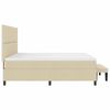 vidaXL Cama Box com colch&atilde;o com cabeceira Creme 200 x 200 cm tecido