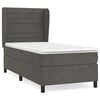 vidaXL Cama com molas/colch&atilde;o 100x200 cm veludo cinza-escuro