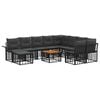 vidaXL Conjunto de Sof&aacute;s para Exterior 11 unid. Preto e Cinza Escuro