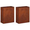 vidaXL Vaso de Jardim 2 unid. Ferro Enferrujado 40 x 20 x 50 cm