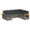 vidaXL 7 pcs conjunto sof&aacute;s p/ jardim c/ almofad&otilde;es vime PE cinzento