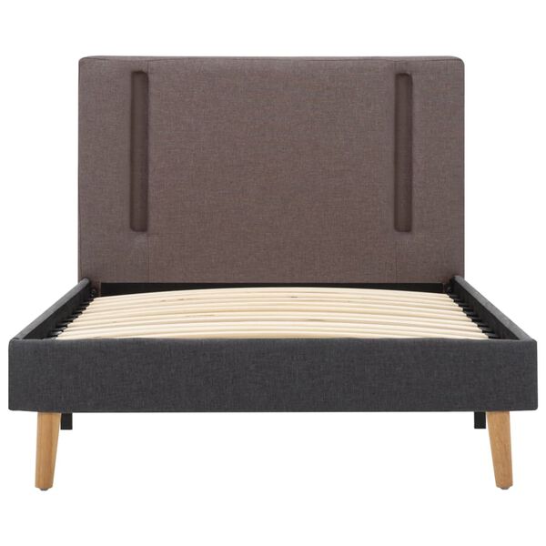 vidaXL Estrutura cama LED 100x200 cm tecido cinza acastanhado e escuro