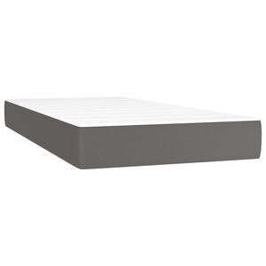 vidaXL Colch&atilde;o de molas ensacadas firmeza m&eacute;dia 80x200x20 cm couro artificial cinza