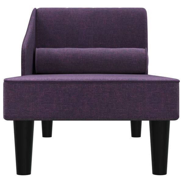 vidaXL Chaise longue com rolo tecido roxo