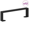 vidaXL P&eacute;s de M&oacute;veis 12 unid. Preto 341 x 40,5 x 100 mm Ferro
