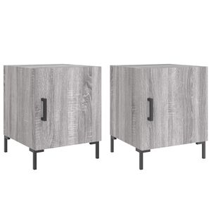 vidaXL Mesa cabeceira 2pcs 40x40x50 cm madeira processada cinza sonoma