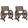 vidaXL Cadeiras de jardim 2 pcs 58x58x78,5 cm madeira de abeto maci&ccedil;a