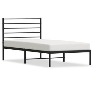 vidaXL Estrutura de cama com cabeceira 107x203 cm metal preto