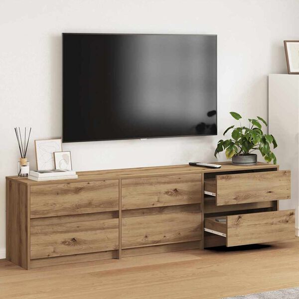 vidaXL Unidades de TV 2 pcs Carvalho Artesanal 180 x 34 x 50 cm