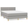 vidaXL Cama com molas/colch&atilde;o 140x200 cm tecido cinzento-claro
