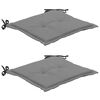 vidaXL Almofad&otilde;es cadeiras de jardim 2 pcs 50x50x3 cm preto e cinzento