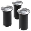 vidaXL Ilumina&ccedil;&atilde;o LED p/ piso exterior, 3 pcs, redondo