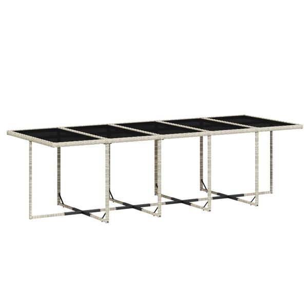 vidaXL 15 pcs conj. jantar jardim c/ almofad&otilde;es vime PE cinzento-claro