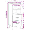 vidaXL Aparador 34,5x34x90 cm madeira processada branco brilhante