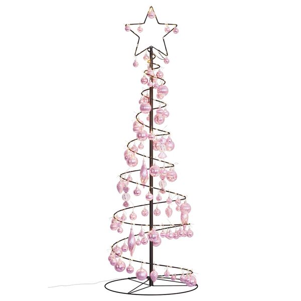 vidaXL &Aacute;rvore de Natal LED com Baubles 100 LEDs Branco Quente 150 cm
