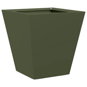 vidaXL Vaso/floreira de jardim 30x30x30 cm a&ccedil;o verde azeitona