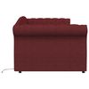 vidaXL Sof&aacute;-cama c/ colch&atilde;o e sa&iacute;da USB 90x200cm tecido vermelho tinto