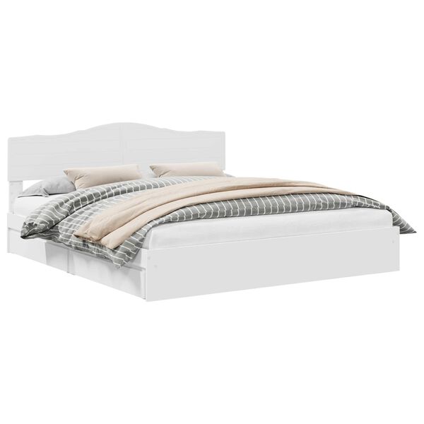 vidaXL Cama com Armazenamento Branco 180 x 200 cm Madeira processada