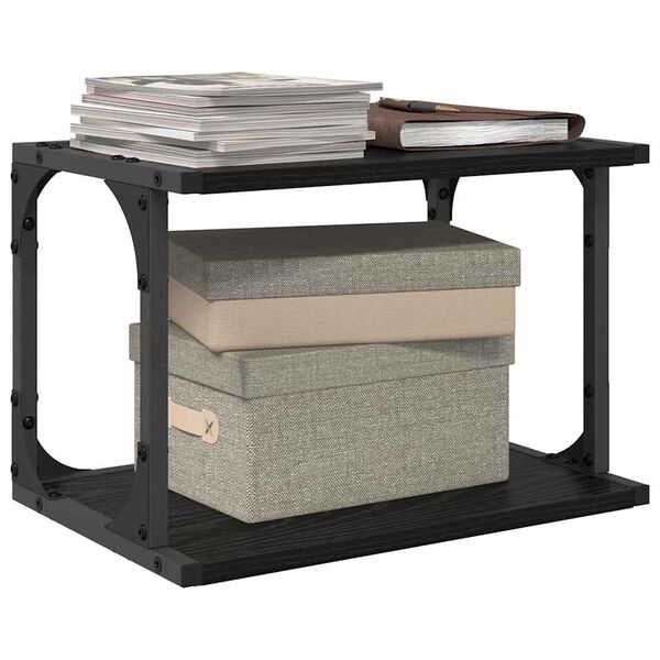 vidaXL Suporte para Impressora Carvalho Preto 41 x 28 x 33,5 cm