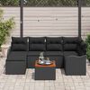 vidaXL Conjunto de Sof&aacute; de Jardim 7 pcs Preto