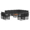 vidaXL Conjunto de Sof&aacute;s para Exterior 13 pcs Preto e Cinza Escuro