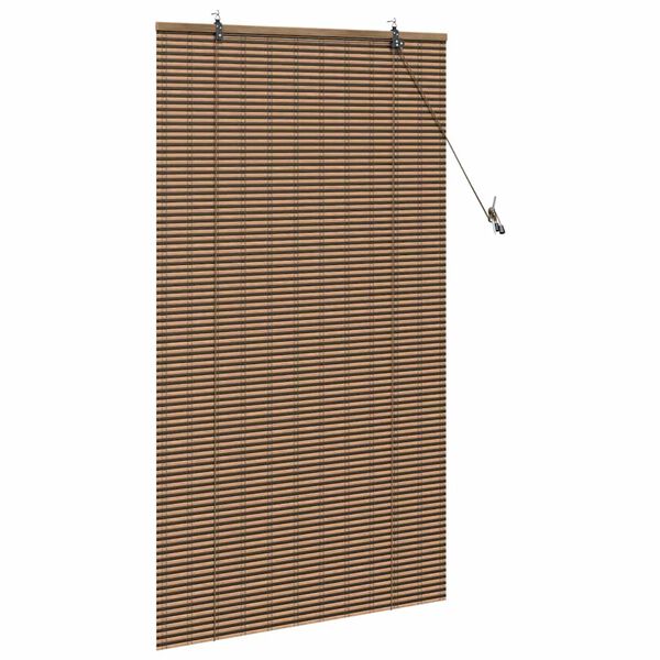 vidaXL Estores de rolo com cortinas Manual Castanho 80 x 160 cm Bambu