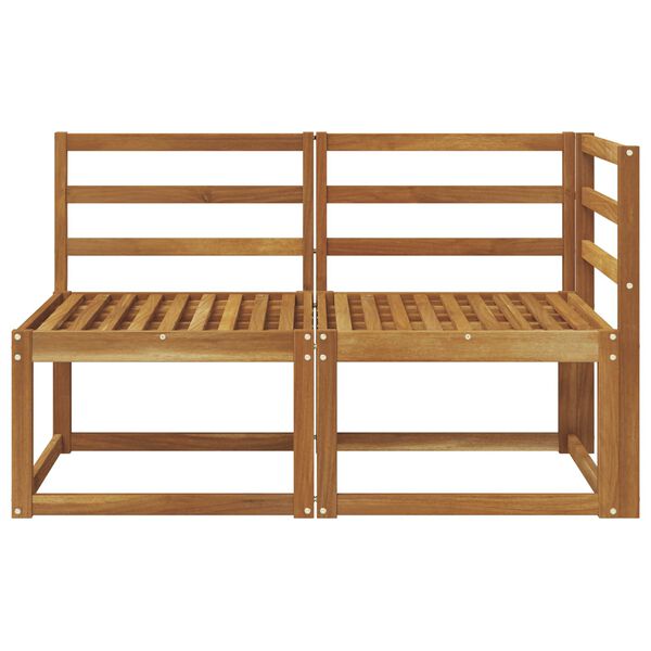 vidaXL Sof&aacute; M&eacute;dio e de Canto para Exterior 2 Pe&ccedil;a Natural