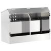 vidaXL Comedouro para Coelhos Prateado 64,5 x 25,5 x 45,5 cm 6 kg